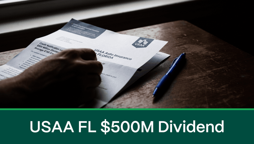 830,000 Florida Drivers Qualify for USAA's $500 Million Auto Insurance Dividend