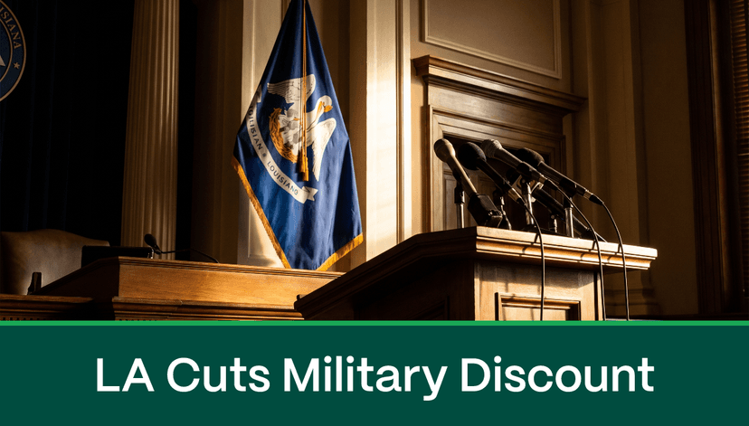 Louisiana Simplifies Its 25% Military Auto Insurance Discount to One Permanent Application